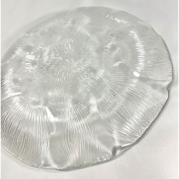 Arcoroc France Salad & Dessert Plate Sunflower Design Clear Glass Set of 12 - Picture 7 of 16
